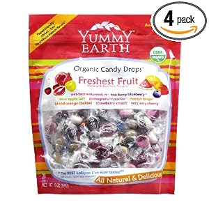 YummyEarth Organic Candy Drops, Assorted Fruit Flavors, 13-Ounce Pouches (Pack... by YummyEarth