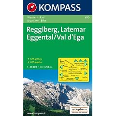 Regglberg, Latemar, Eggental/Val d' Ega: Wanderkarte. GPS-genau. 1:25.000