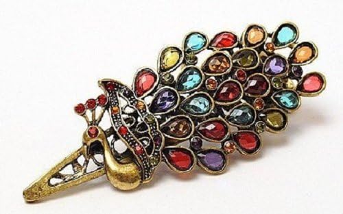 HotEnergy Elegant New Art Deco Style Peacock Hair Barrette/Clip