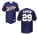 Majestic Rod Carew Minnesota Twins Stance II Embroidered Cooperstown Button Front Jersey (XXL=52)