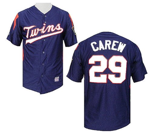 Majestic Rod Carew Minnesota Twins Stance II Embroidered Cooperstown Button Front Jersey (XXL=52)