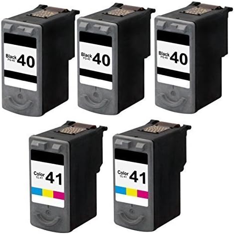 ETI office Ink Cartridge Replacement For Canon PG-40 CL-41 (0615B002 0617B002) (3 Black, 2 Color) 5 Pack Compatible With PIXMA iP1600 iP1700 iP1800 iP2600 MP140