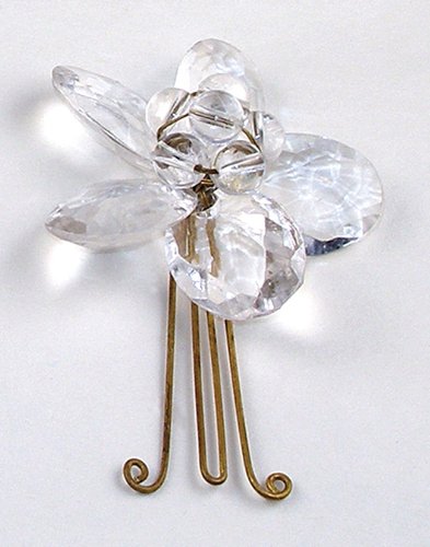 Set of two Handcrafted Crystal Flower Paper Clips (India)