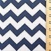 Big Chevron Poly Cotton Navy 60 Inch Fabric by The Yard (F.E.)