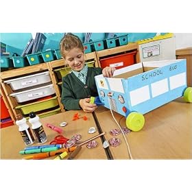 Polydron Rolo Wheels & Pulley - you simply add an old cardboard box and a pinch of creativity!