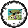 Jacob wrestles the Angel - Biblical or Bible Religious Themes Wall Clock by WatchBuddy Timepieces (Hunter Green Frame)