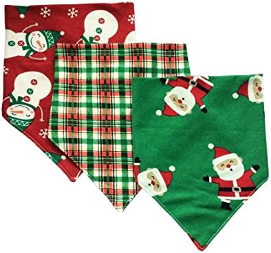 Christmas Baby Bandana Drool Bibs 100% Cotton for Drooling and Teething 3 Pack Gift Set Limited Supply