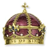 Gold-tone King of KingsCrown Rosary Box