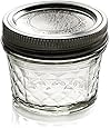 Ball Jar Crystal Jelly Jars with Lids and Bands, Quilted, 4-Ounce, Set of 12