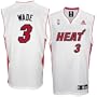 adidas Miami Heat #3 Dwyane Wade White Replica Basketball Jersey (X-Large)