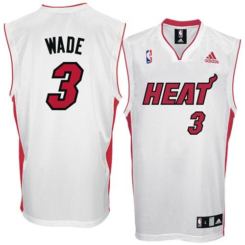 Dwyane Wade Jersey: adidas White Replica #3 Miami Heat Jersey