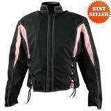 Women's Pink Laces Motorcycle Jacket with Armor