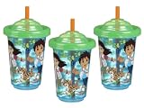 Munchkin 3 Pack Re-Usable Twist Tight Straw Cups, Go Diego Go, 10 Ounce, Colors May Vary