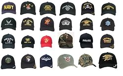 Army, Navy, Military, USMC, Police, Fire Department Insignia Adjustable Caps - All Colors & Styles!