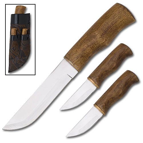 Pioneer 3pc Hardwood Handle Knife Set