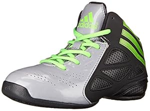 adidas Performance NXT LVL SPD 2 K Mid Cut Basketball Shoe (Little Kid/Big Kid), Light Onix/Neon Green/Black 1, 1.5 M US Little Kid