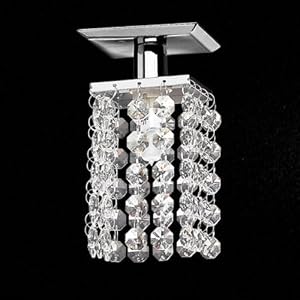 1 Light Mini Crystal Pendant Chandelier With Solid Fixture In Chrome Finish by LITB