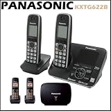 Panasonic KXTG7623B DECT 6.0 Bluetooth 4-handset Cordless Phone With Expandable Handset Bundle