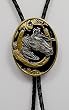 Horse Head w/Horse shoe Black/Gold Enamel Bolo Tie