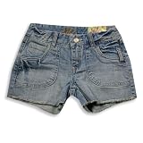 Jade - Girls Low Rise Cutoff Distressed Denim Stretch Short, Blue