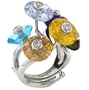 Size 7 Round Cz Multicolor Ring Sterling Silver Jewelry Fashion
