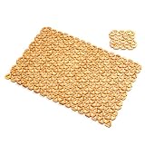BAMBOO FLOWER P/M & COASTER SET LT NATURAL