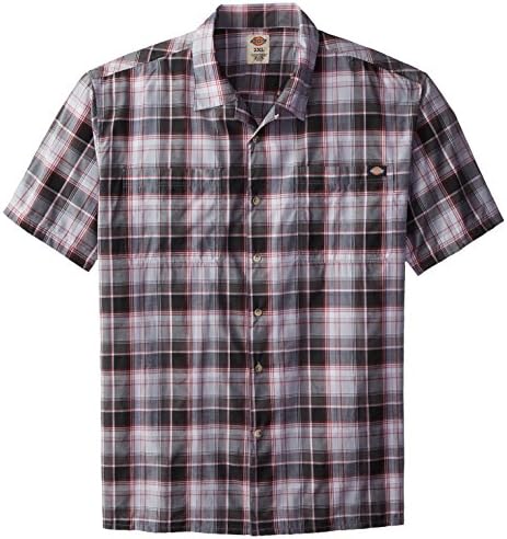 Dickies Men's Big Short Sleeve Camp Shirt, Executive Light Grey, 2X