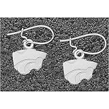 LogoArt Kansas State Wildcats Sterling Silver Team Logo 3/8 Dangle Earrings