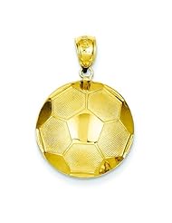 14K Yellow Gold Soccer Ball Charm Sports Pendant