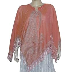 Fashion Poncho Womens Outerwear Wool Dress in Jacquard Design 40 x 40 inches (pnch269)