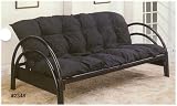 BEAUTIFUL SATIN BLACK DOUBLE ARCH FUTON FRAME