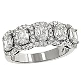 5 Cushion Cut (1.49ct) Diamond Ring with Pave (.35ct)