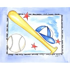 Baseball By S. Bowman 8 X 10 Art Print Sports Children's Wall Decor by Oh How Cute Baby