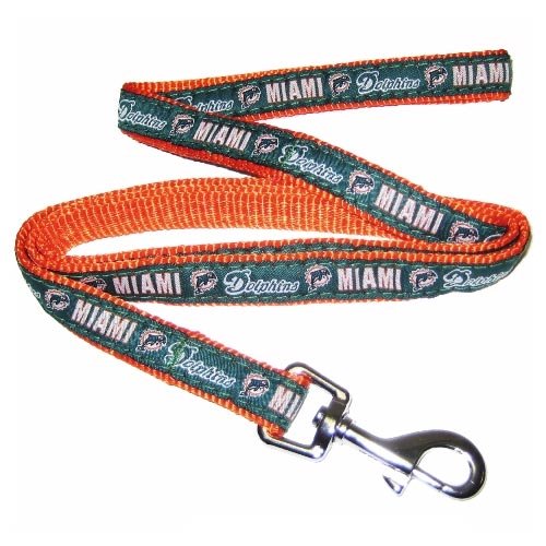 Miami Dolphins Aqua Woven Team Pet Leash (Small)