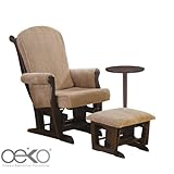 Oeko Wynne Wide-Seat Locking Glider Rocker with Ottoman and Side Table