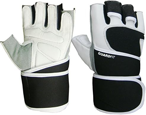 Guardfit Genuine Leather Weightlifting Gloves with Wrist Support (Small)