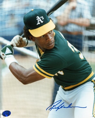 Rickey Henderson Autographed/Hand Signed Oakland Athletics Baseball 8x10 Photo