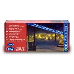 Konstsmide 2733-102 LED Eisregen Lichtervorhang (200 warm wei�e Dioden, 24V Au�entrafo, 6W, wei�es Kabel)