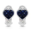 Earrings With 5.65ctw Precious Stones - Genuine Clean Diamonds and Sapphires Made in 18K White Gold. Total item weight 10.9g Length 20mm