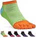 FUN TOES Women's Cotton Toe Socks-Breathable-6 PAIRS Pack-Size 9-11-Lightweight (2 Fun Green/2 Black Coral/2 Grey purple)