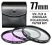 Zeikos 77mm 3-Piece (UV Haze / CPL Circular Polarizing / FLD Fluorescent Correction) Digital Multi-Coated Glass Filter Kit with Case