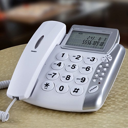 Talking Caller ID Phone White Electronics Communications Telephony