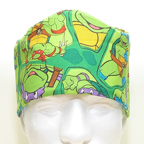 S1FM! Men's Scrub Cap, Teenage Mutant Ninja Turtles, Handmade, Double Cotton