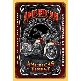 11x17 American Biker Motorcycle Vintage Metal Sign