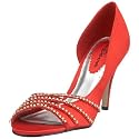 DEVA Women's Diamante Peep Toe Heel