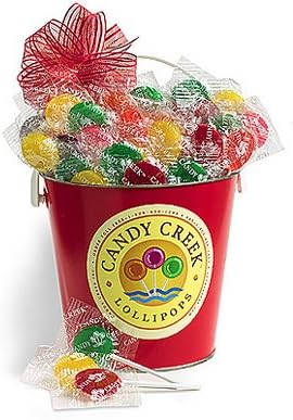 Candy Creek Fruit Lollipops in a Red Gift Pail, 2 lbs.