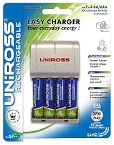 Uniross Easy Charger + 4 x AA 2700mAh Performance Batteries