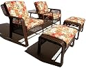 Strathwood Anacapa Resin Wicker Two-Seater Arm Chair and Ottoman Set