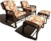 Strathwood Anacapa Resin Wicker Two-Seater Arm Chair and Ottoman Set