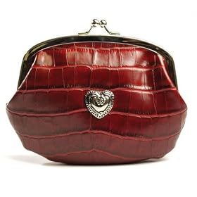 Mundi Western Style Moc Croc Coin Purse w/ Heart in Choice of Colors